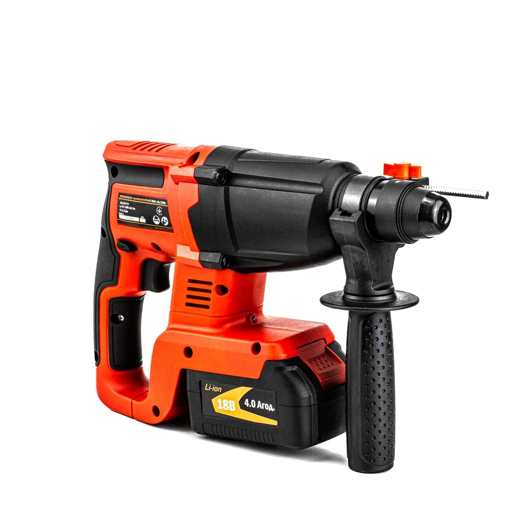 Перфоратор GTM RHC18/22BL, 18В, 2,2Дж, 0-1100 об/хв, 2x4Ah, кейс - зображення 4