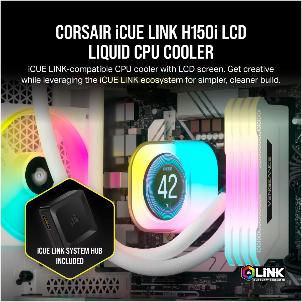 Система рідинного охолодження Corsair iCUE Link H150i LCD RGB (CW-9061010-WW) - зображення 5