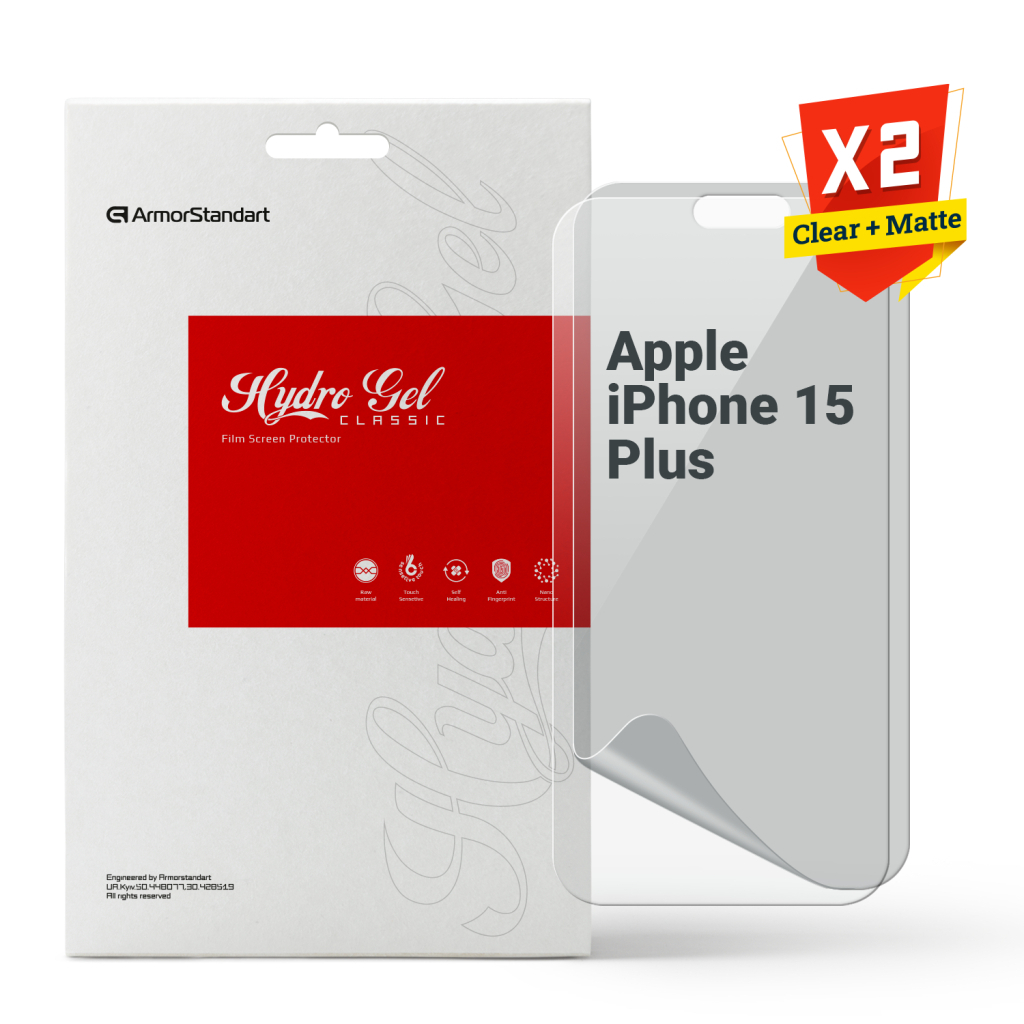 Плівка захисна Armorstandart Kit Clear + Matte Apple iPhone 15 Plus (ARM80695) - изображение 1