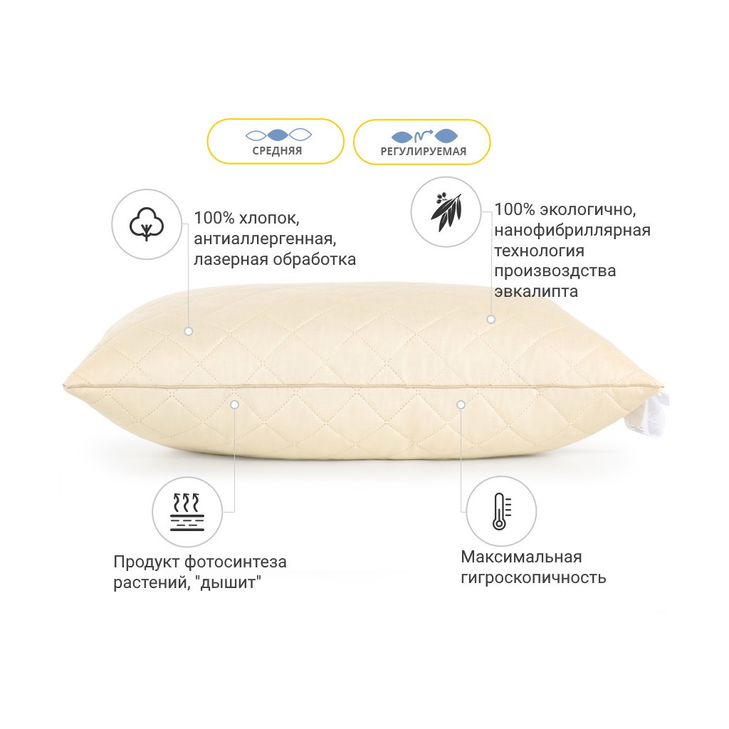 Подушка MirSon Carmela №622 з евкаліптом Середня 40х40 см (2200003276718) - зображення 3