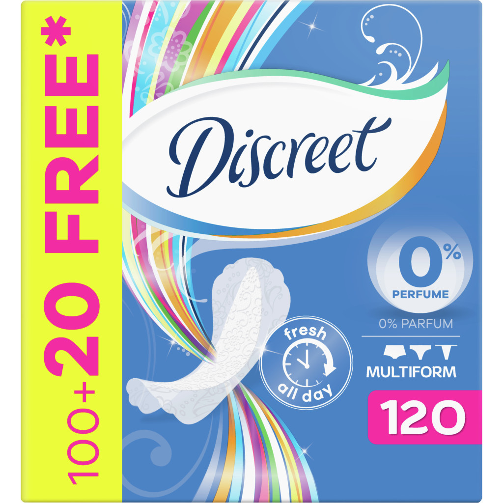 Щоденні прокладки Discreet Deo Multiform 120 шт. (8006540233498) - зображення 1