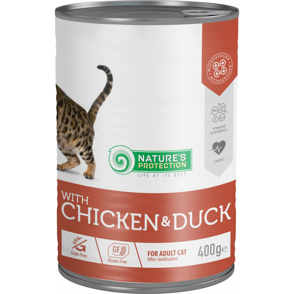 Консерви для котів Nature's Protection Adult Sterilised Chicken & Duck 400 г (KIK45611) - зображення 1