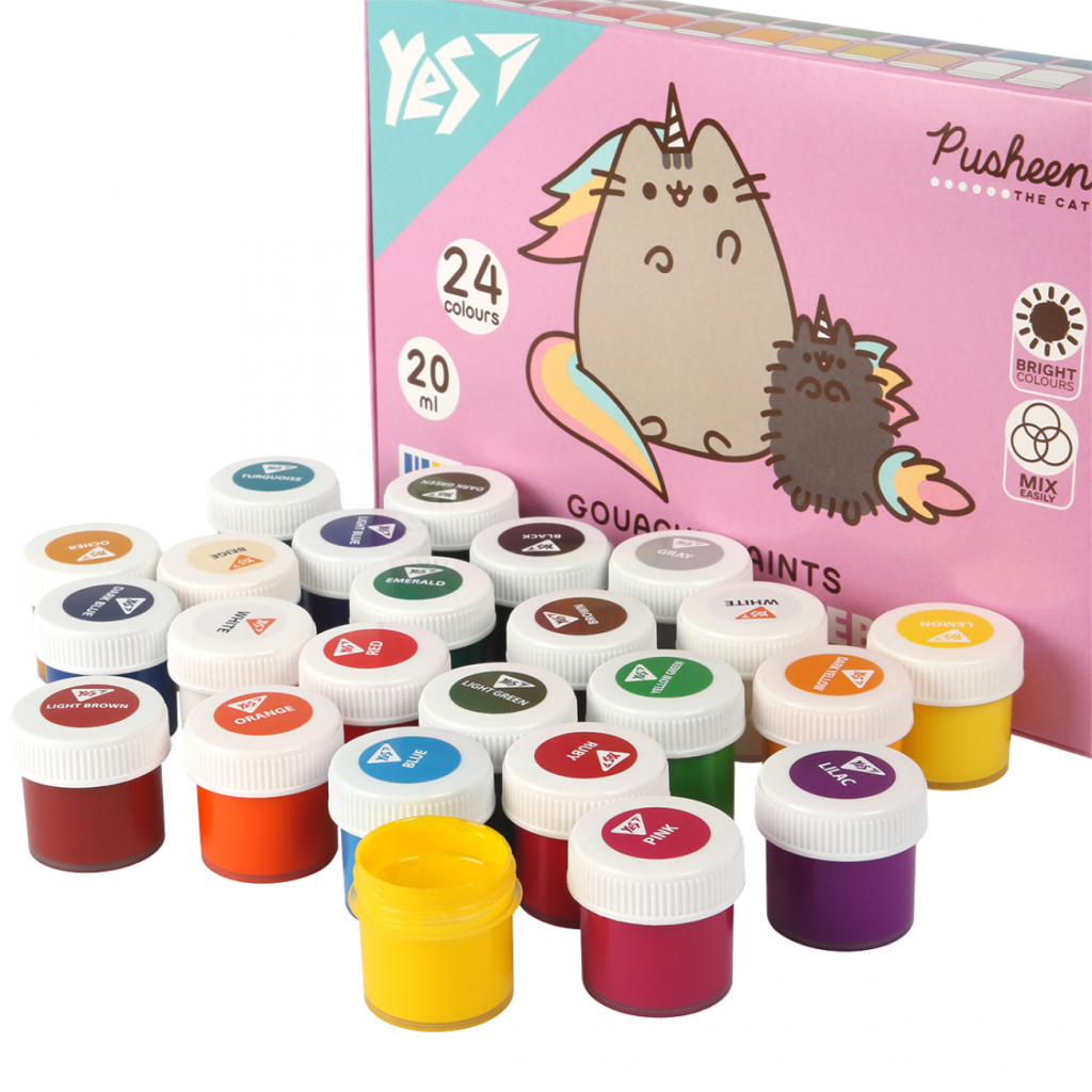 Гуашеві фарби Yes Pusheen 24 кольорів по 20 мл (230404) - изображение 3