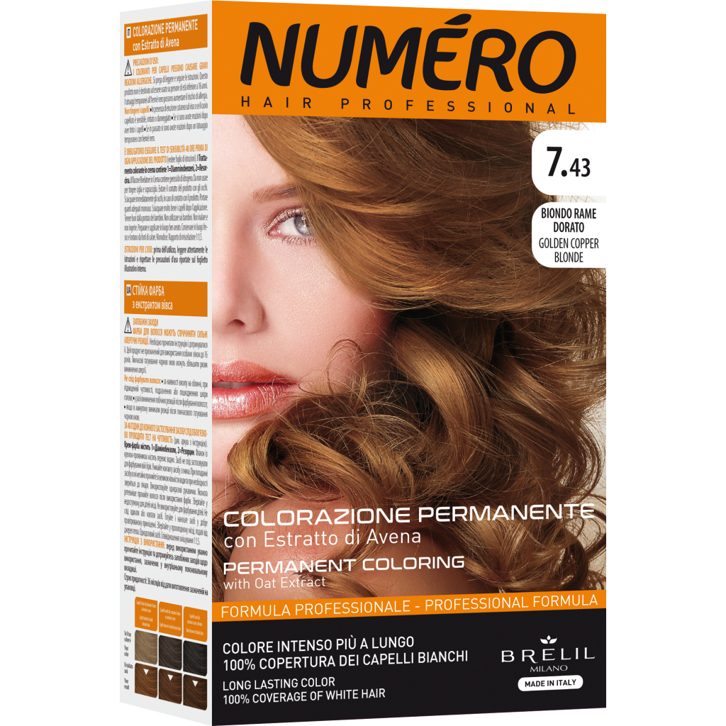 Фарба для волосся Brelil Numero 7.43 - Golden Copper Blonde 140 мл (8011935081370) - зображення 1