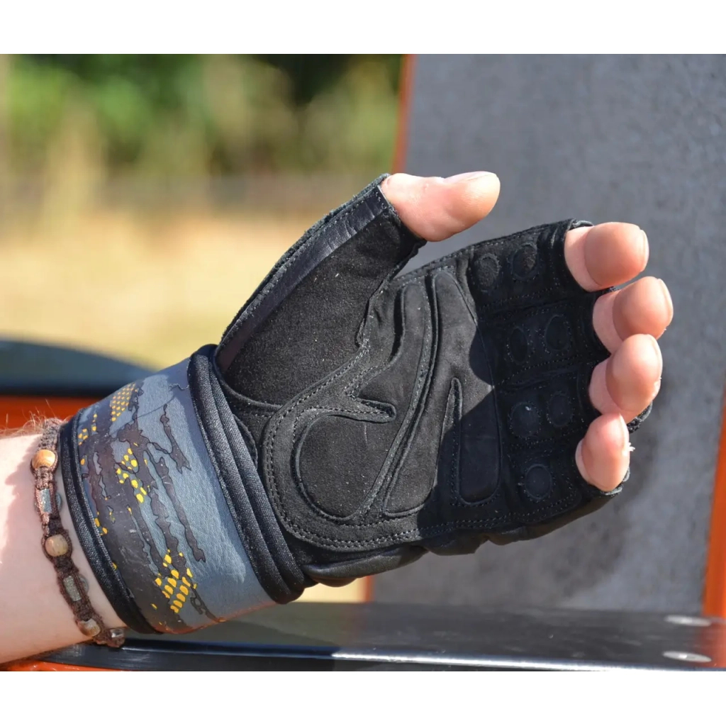 Рукавички для фітнесу MadMax MFG-880 Signature Black/Grey/Yellow XXL (MFG-880_XXL) - зображення 3