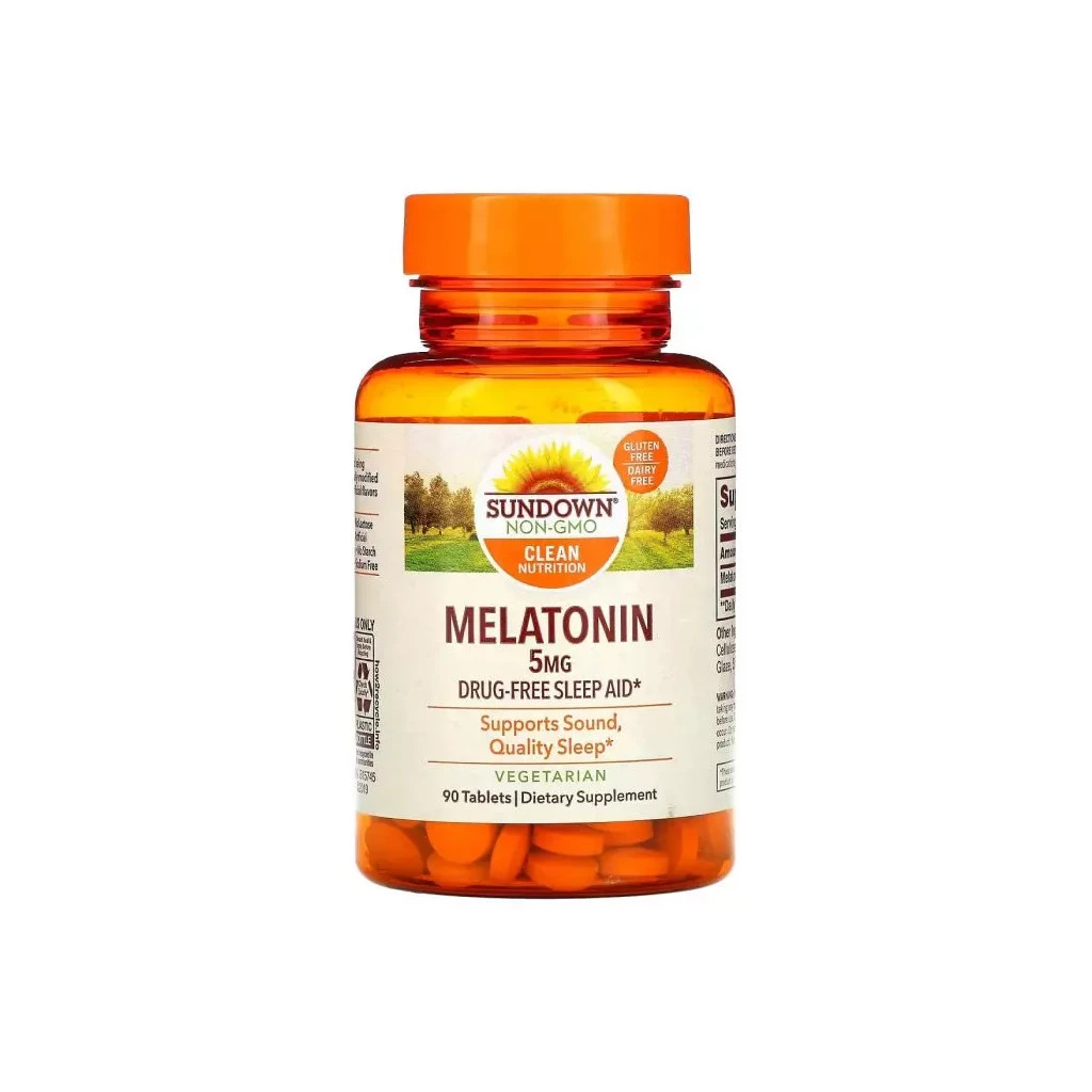 Амінокислота Sundown Мелатонін, 5 мг, Melatonin, 90 таблеток (SDN15745) - зображення 1
