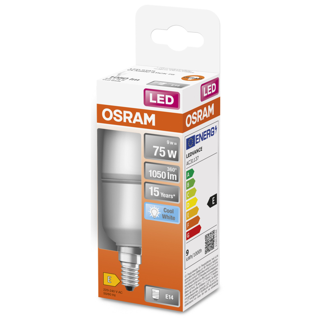 Лампочка Osram LED Star STICK75 10W/840 230V FR E14 (4058075428409) - изображение 3