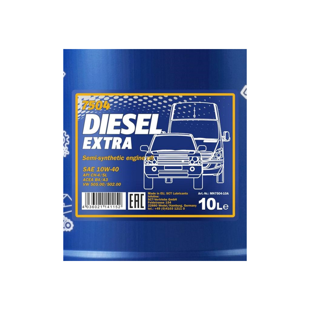 Моторна олива Mannol DIESEL EXTRA 10л 10W-40 (MN7504-10) - зображення 2