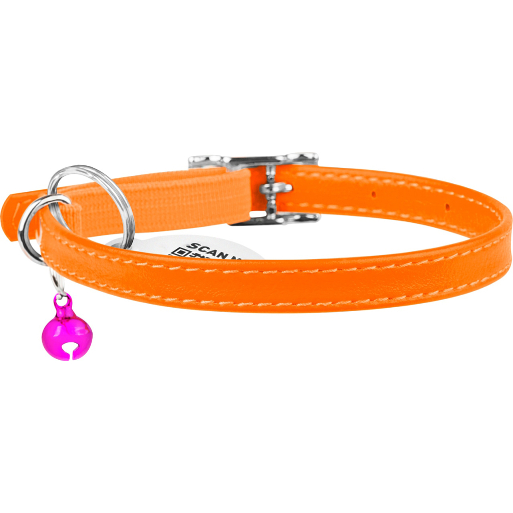Нашийник для тварин WAUDOG Glamour з QR паспортом Д 22-30 см помаранчевий (32484) - зображення 2