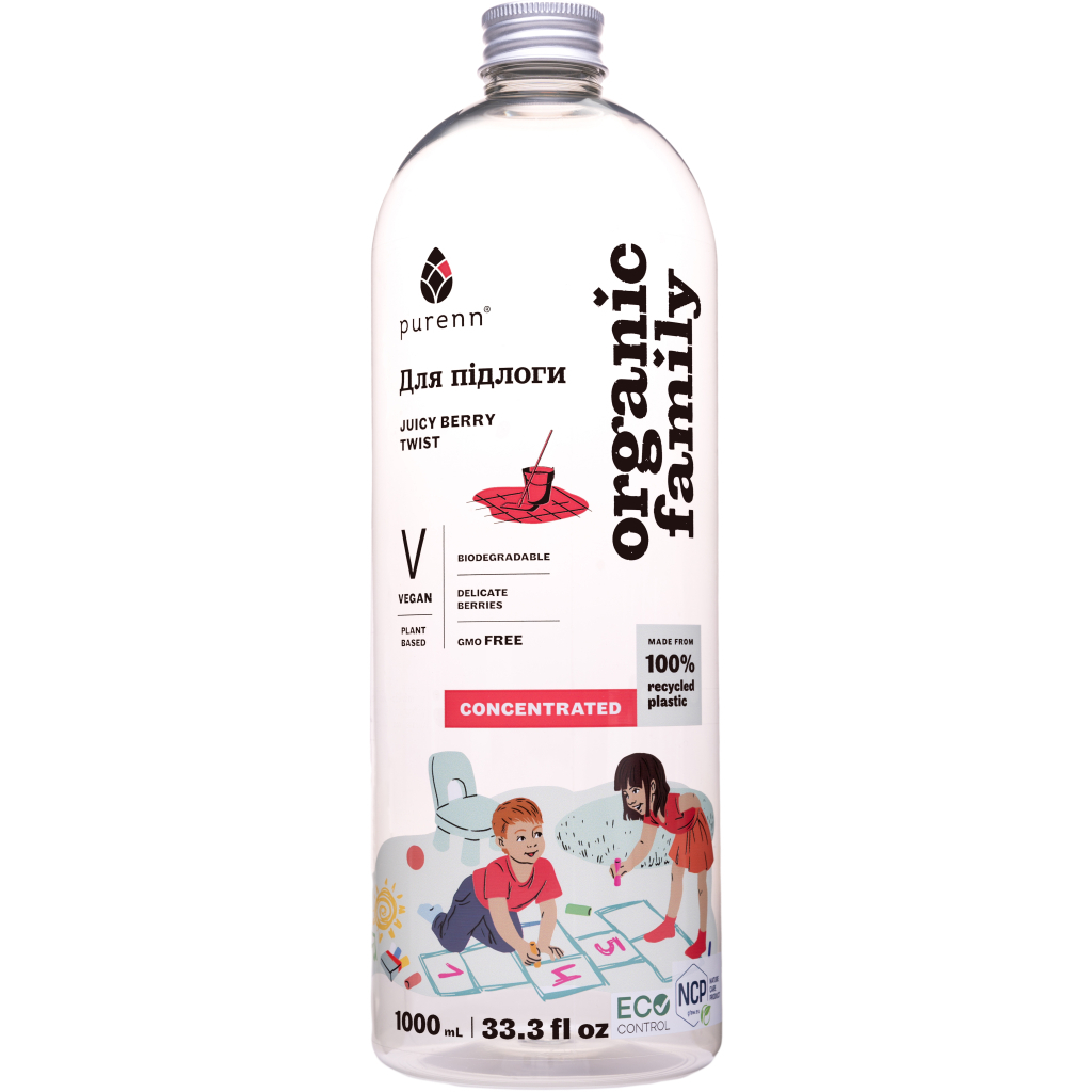 Засіб для миття підлоги Purenn Organic Family Juicy Berry Twist з ягодами 1 л (4751024880760) - изображение 1
