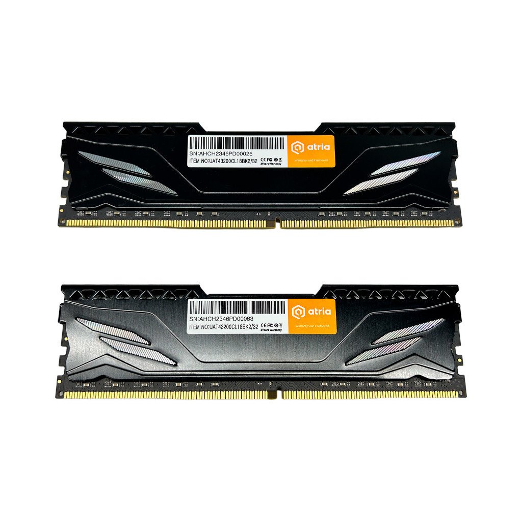 Модуль пам'яті для комп'ютера DDR4 32GB (2x16GB) 3200 MHz Fly Black ATRIA (UAT43200CL18BK2/32) - зображення 2