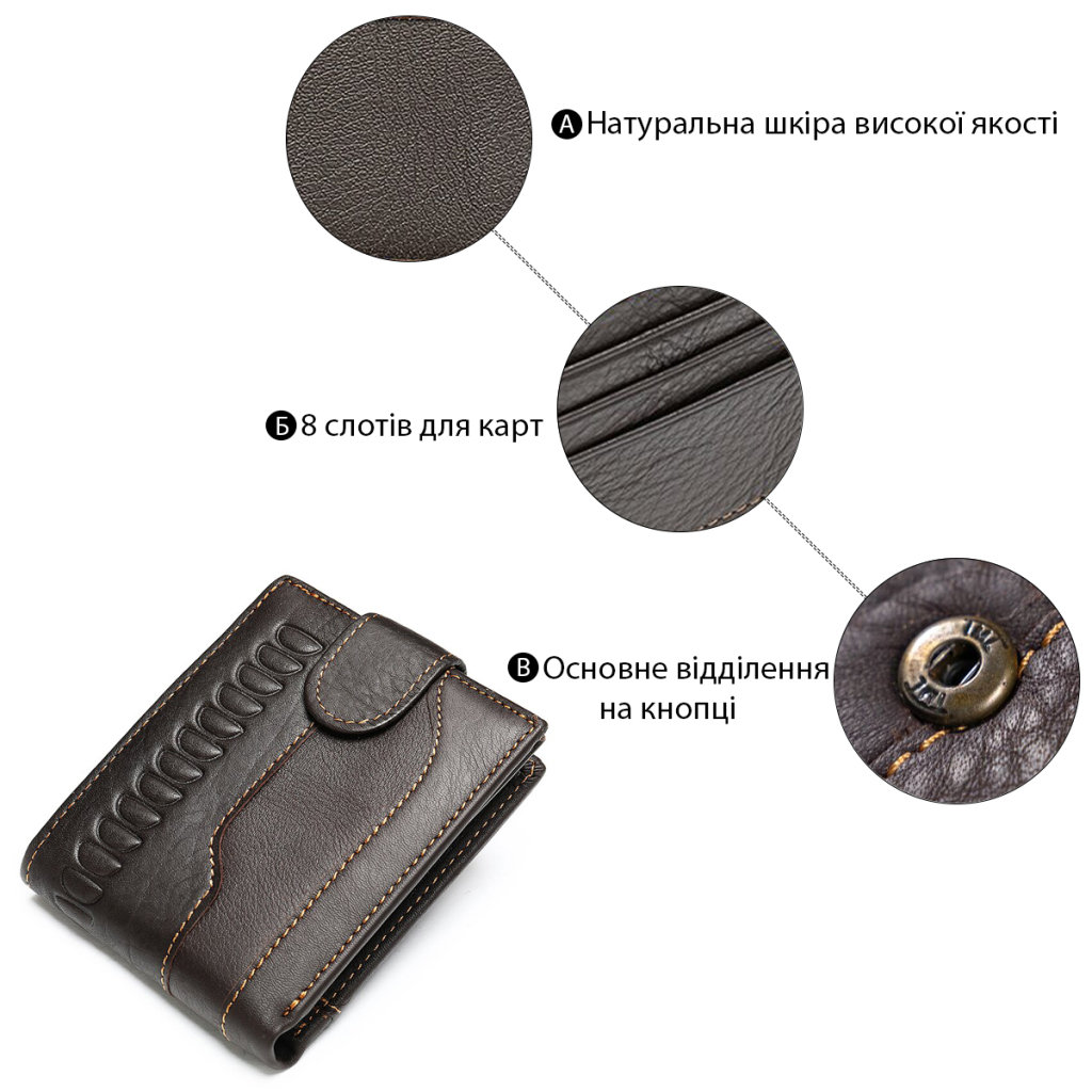 Гаманець Vintage Коричневий (20233) - изображение 4