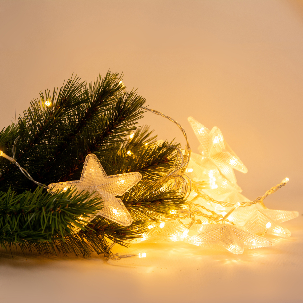 Гірлянда Chomik Штора зірки 136 LED теплий білий, 3 м, від мережі (5900779880030) - зображення 2