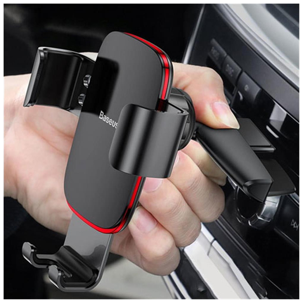 Універсальний автотримач Baseus Metal Age Gravity Car Mount (CD Version) Black (SUYL-J01) - зображення 5