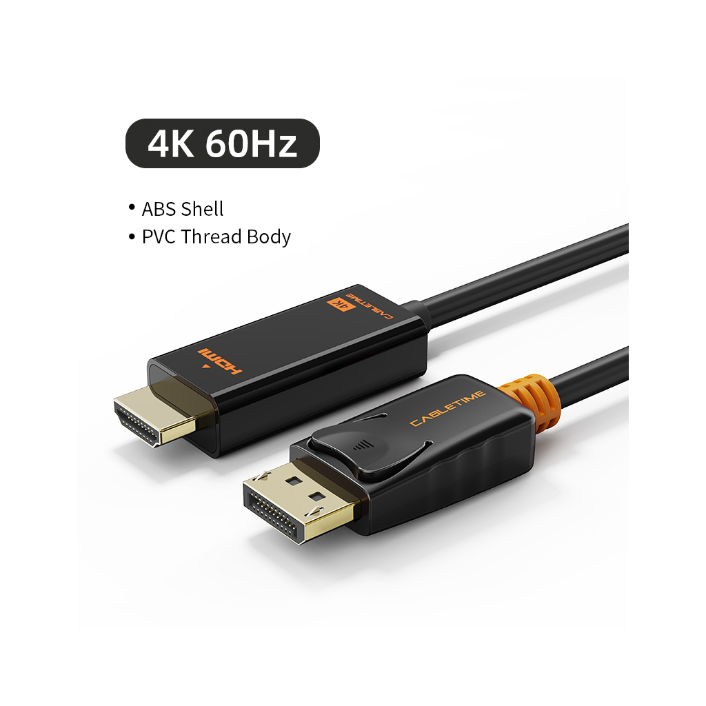 Кабель мультимедійний DisplayPort M to HDMI M 1.8m V1.2 4K60Hz Cabletime (CA915316) - изображение 2