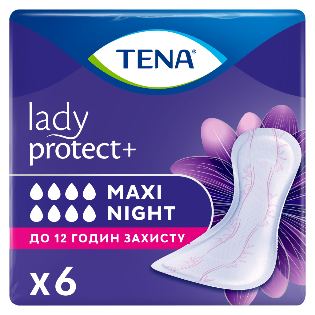 Урологічні прокладки Tena Lady Maxi Night 6 шт. (7322541120850) - зображення 1