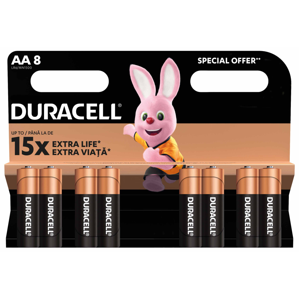 Батарейка Duracell AA лужні 8 шт. в упаковці (5000394006522 / 81417083 / 81480361) - изображение 2