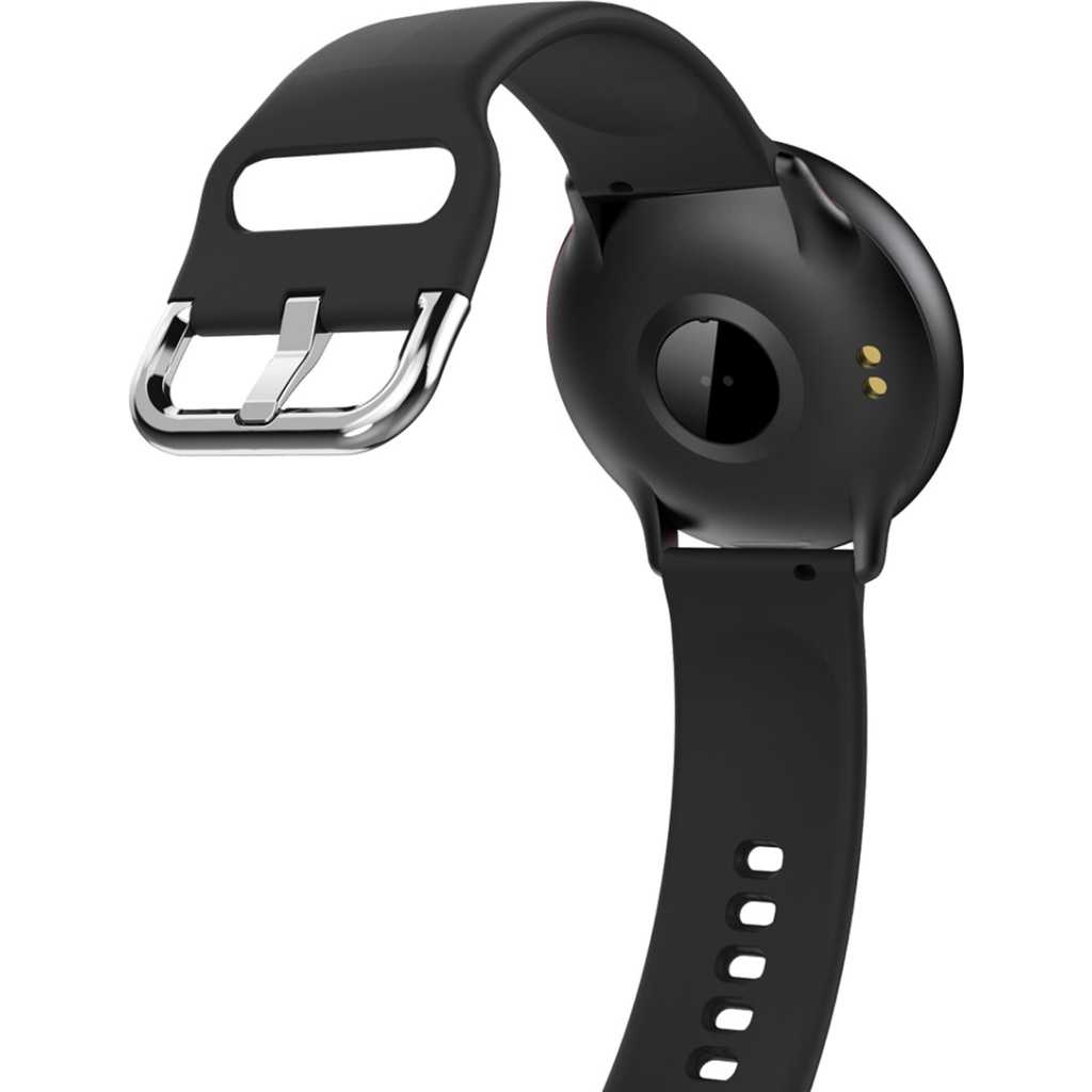 Смарт-годинник Canyon CNS-SW75BR black-red body with extra black leather belt - зображення 3