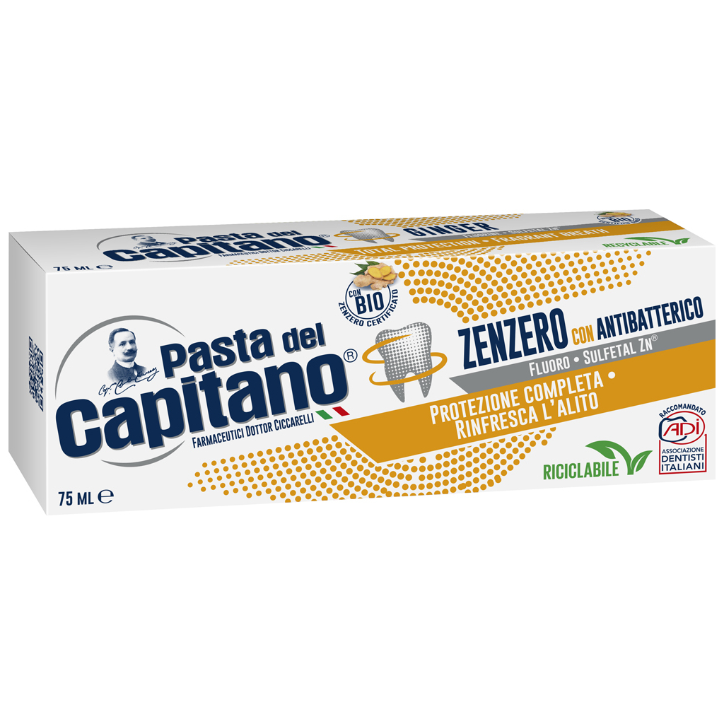 Зубна паста Pasta del Capitano Zenzero Антибактеріальна з імбиром 75 мл (8002140039911) - зображення 1