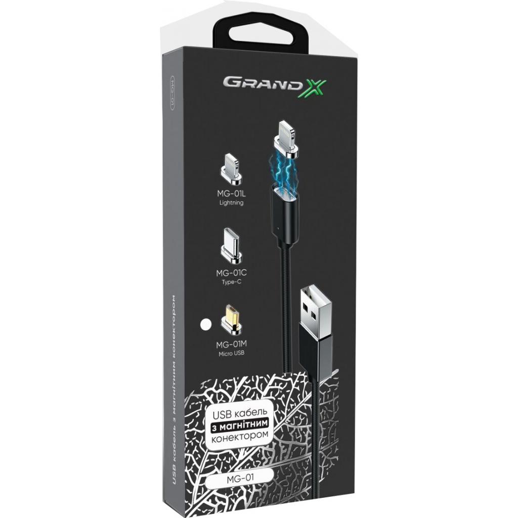 Дата кабель USB 2.0 AM to Micro 5P 1.0m Magnet Grand-X (MG-01M) - зображення 6