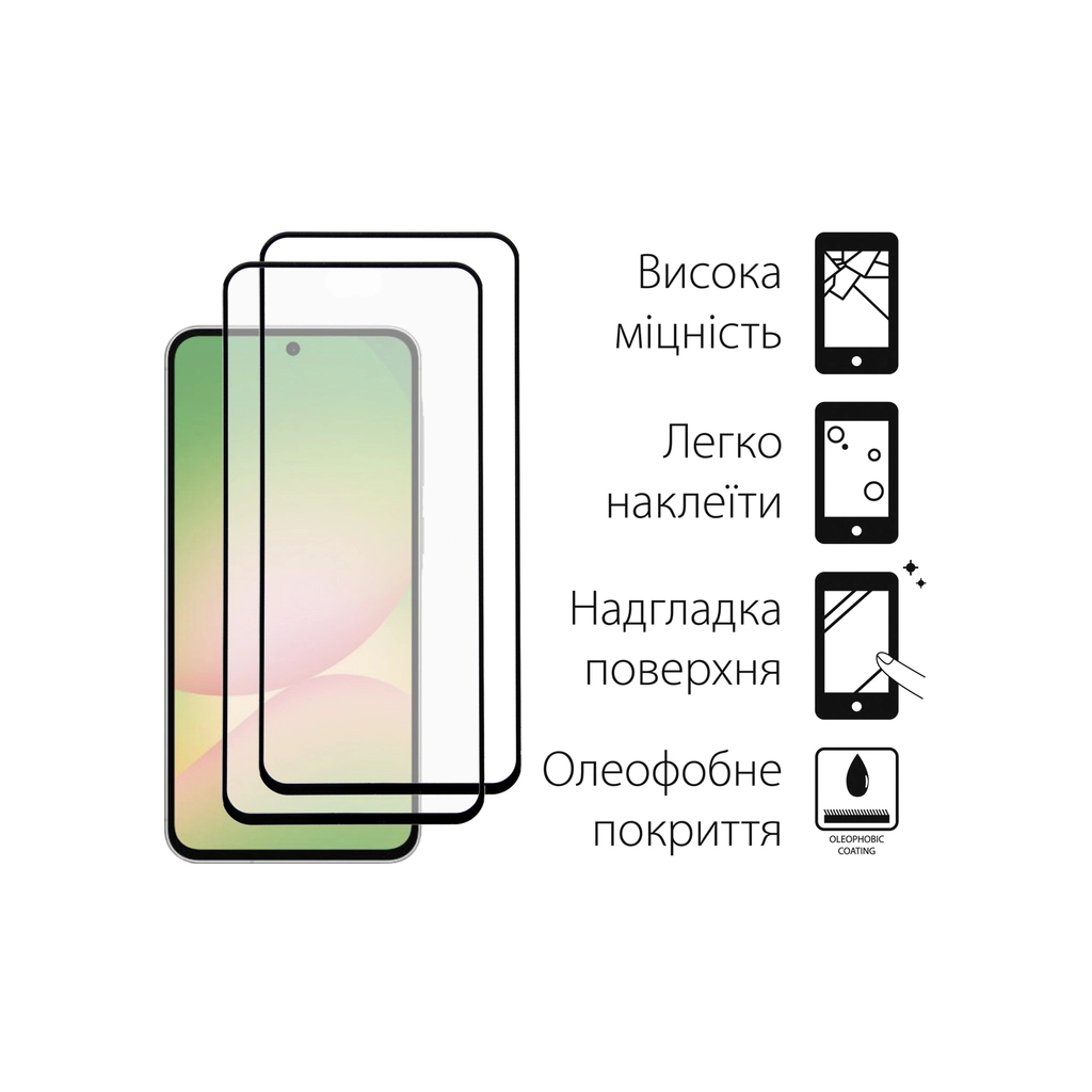 Чохол до мобільного телефона Dengos Kit Samsung Galaxy A56 Matte + 2 pcs glass (Black) (DG-CTG2P-05) - зображення 3