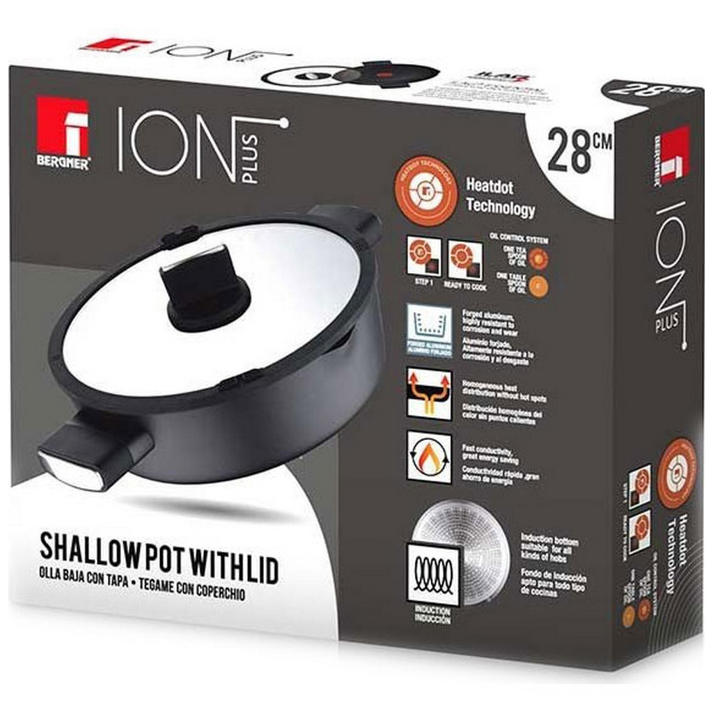 Сотейник Bergner Ion plus з кришкою 28 см (BG-35913-BK) - зображення 8