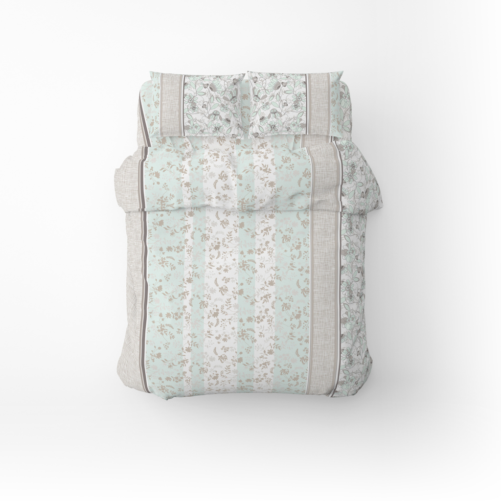 Постільна білизна Home Line Затишок капучино-ментоловий бязь полуторна (173537) - зображення 1