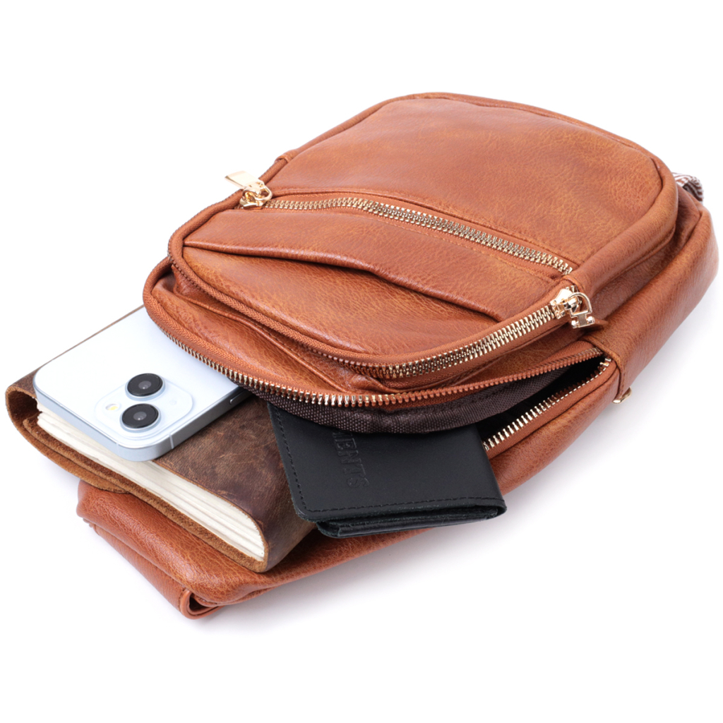 Сумка Vintage Жіноча з однією лямкою через плече з екошкіри Руда (22758) - зображення 8