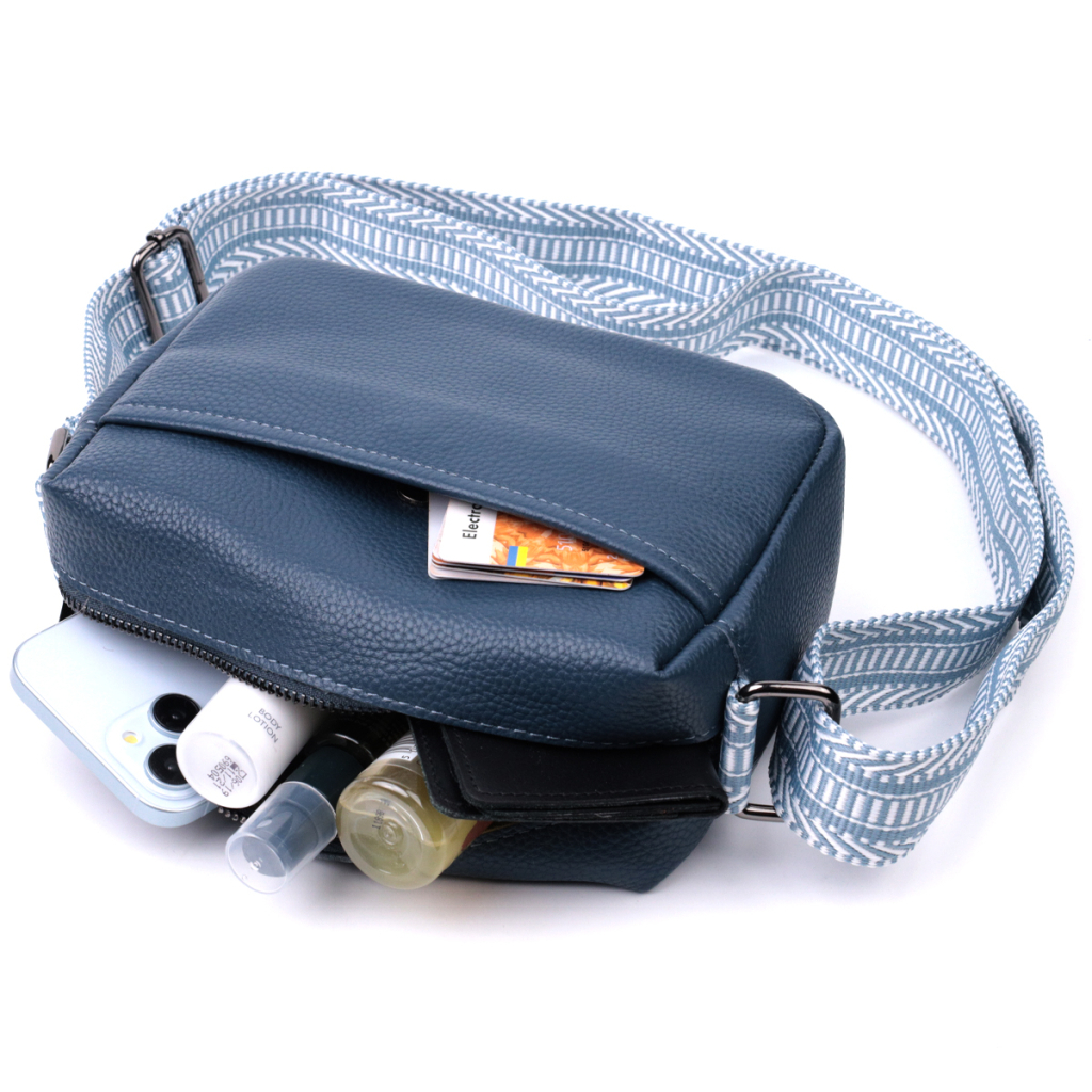 Сумка Vintage З натуральної шкіри Синя (22605) - зображення 11