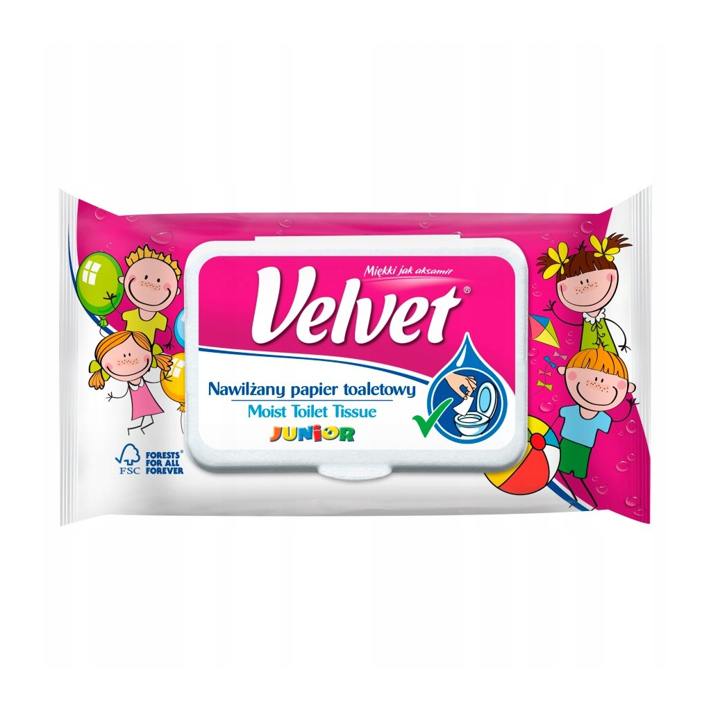 Туалетний папір Velvet Junior Вологий 42 аркуші (5901478997685) - зображення 1