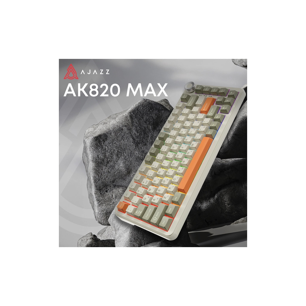 Клавіатура Ajazz AK820 MAX Flying Fish Switch RGB Wireless/Bluetooth/USB Beige (AK820MAX-FF-R) - зображення 3