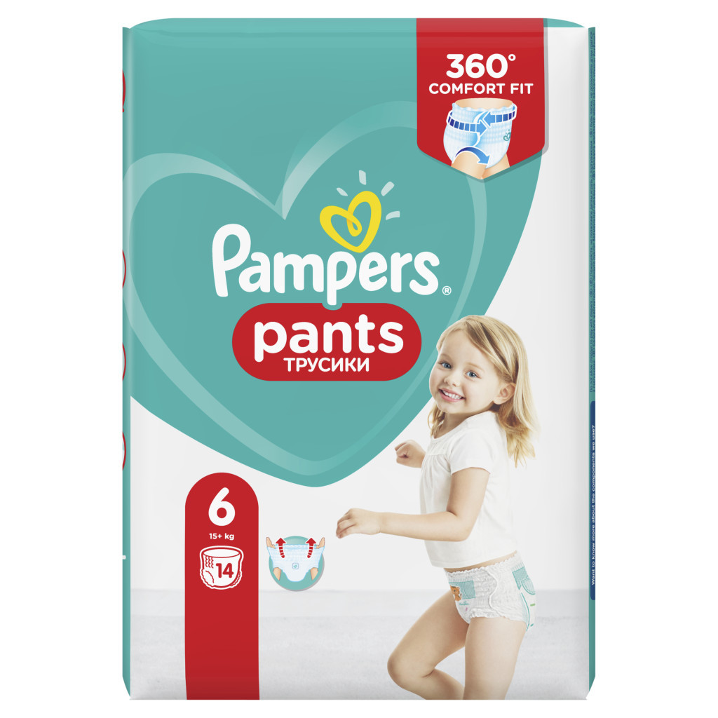 Підгузки Pampers трусики Pants Extra Large Розмір 6 (15+ кг), 14 шт (8001090414359) - зображення 2