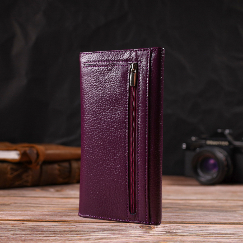 Портмоне Canpellini З натуральної шкіри флотар Бузкове (21693) - зображення 9