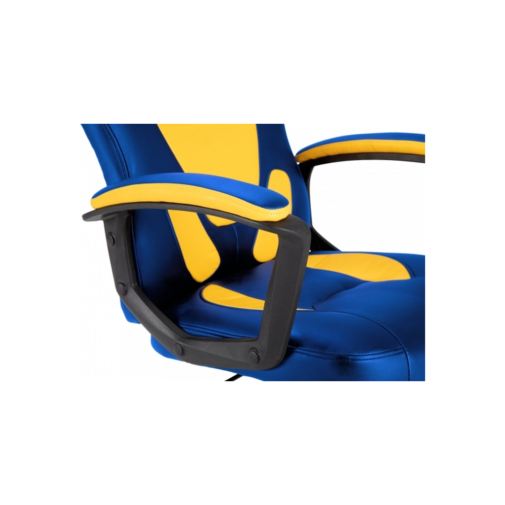 Крісло ігрове GT Racer X-1414 Blue/Yellow - зображення 7