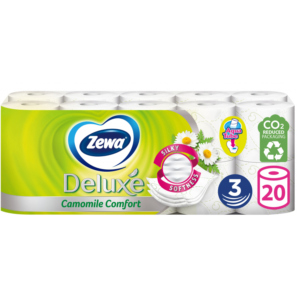 Туалетний папір Zewa Deluxe Ромашка 3 шари 20 рулонів (7322540556087) - зображення 1
