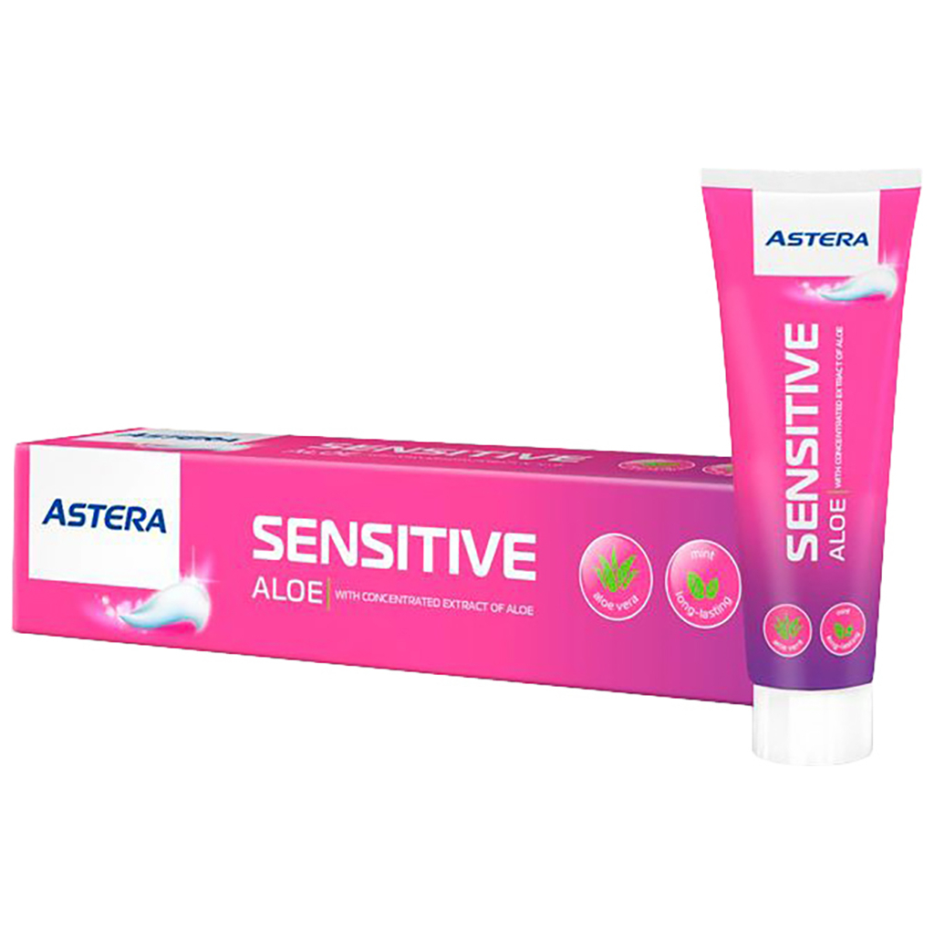 Зубна паста Astera Sensitive Aloe для чутливих зубів з екстрактом алое 110 г (3800013515013) - зображення 1