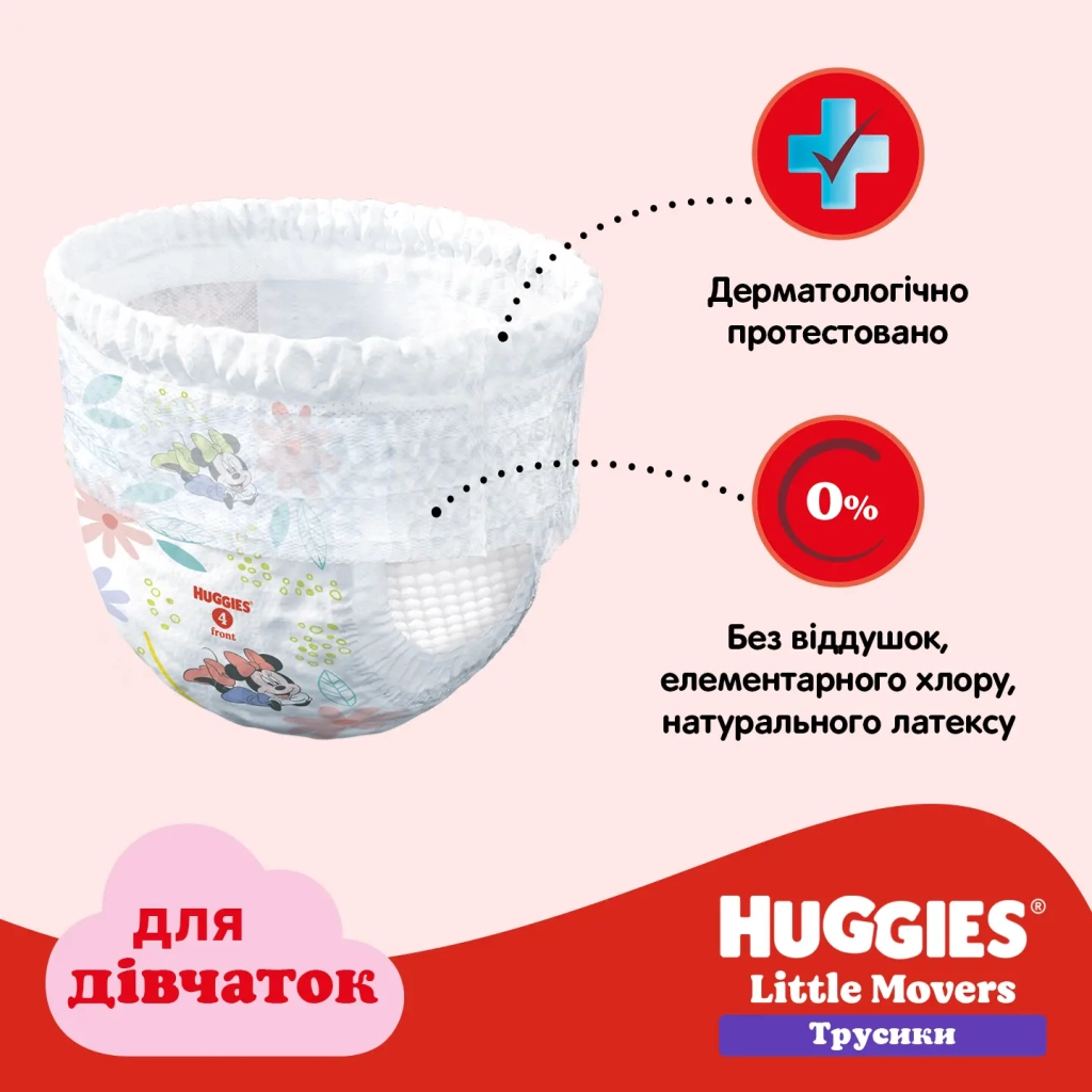 Підгузки Huggies Little Movers/Pants 5 (12-17 кг) для дівчаток 96 шт (5029054568170) - изображение 10