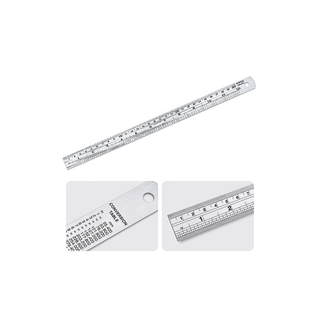Лінійка будівельна Toptul 30 см із нержавіючої сталі (IABA0300) - зображення 2
