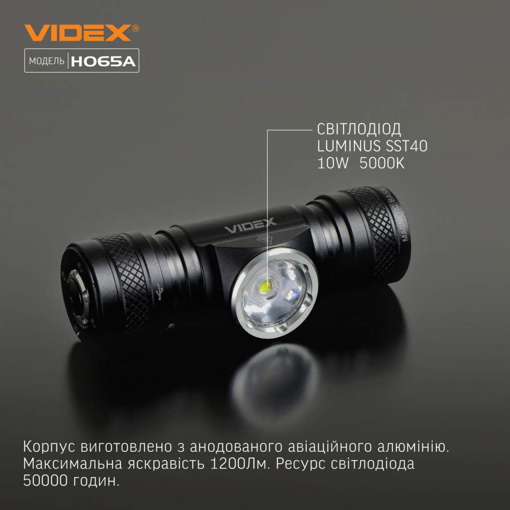 Ліхтар Videx VLF-H065A 1200Lm 5000K (VLF-H065A) - зображення 4
