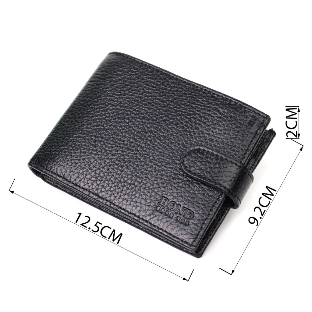 Портмоне Bond Accessories З натуральної зернистої шкіри Чорне (22059) - изображение 3