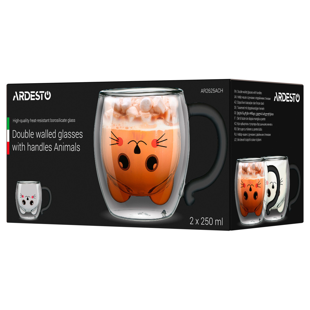 Набір чашок Ardesto Animals 250 мл 2 шт (AR2625ACH) - изображение 6