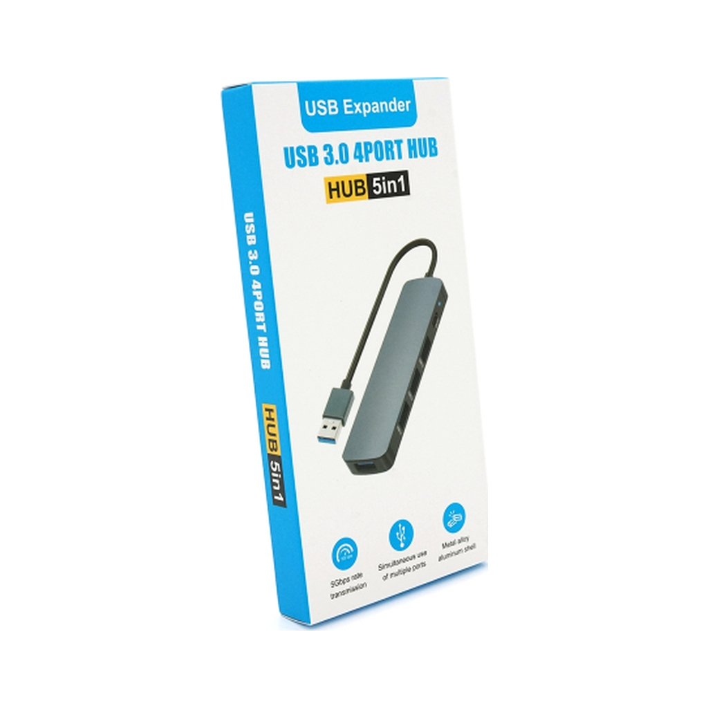 Концентратор Voltronic USB 3.0 to 4xUSB 0.2m aluminum (YT-3H4/2TB) - зображення 4