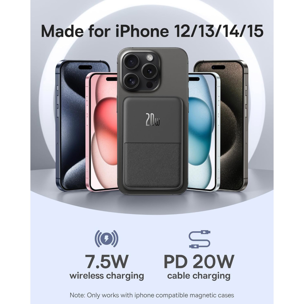 Батарея універсальна Baseus MagPro 5000mAh 20W, Black (PPCXZ05) (P10064100122-00) - зображення 4