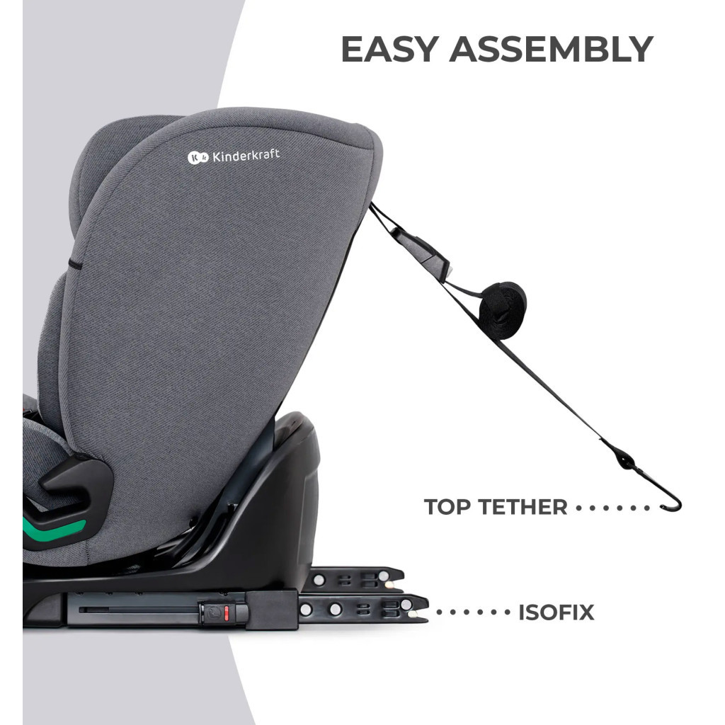 Автокрісло Kinderkraft Oneto3 i-Size Cool Grey (KCONE300GRY0000) (5902533922178) - зображення 9