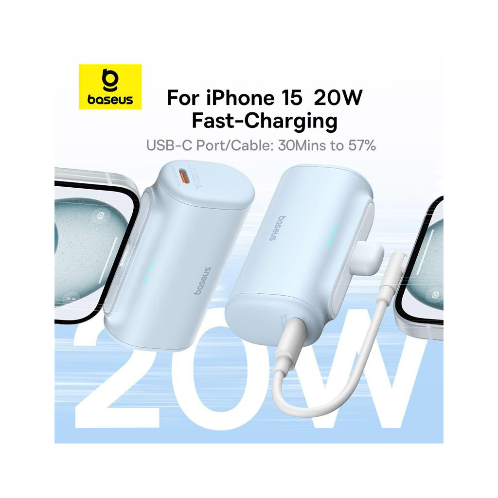 Батарея універсальна Baseus Compact 4900mAh 20W Type-C, White (PPWC05T) (P10068302212-00) - зображення 6