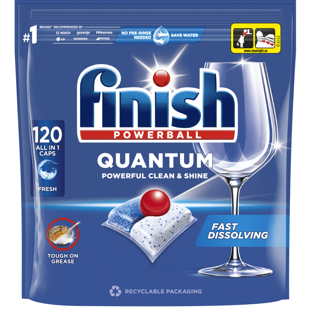 Таблетки для посудомийних машин Finish Quantum All in 1 120 шт. (5908252012114) - зображення 1