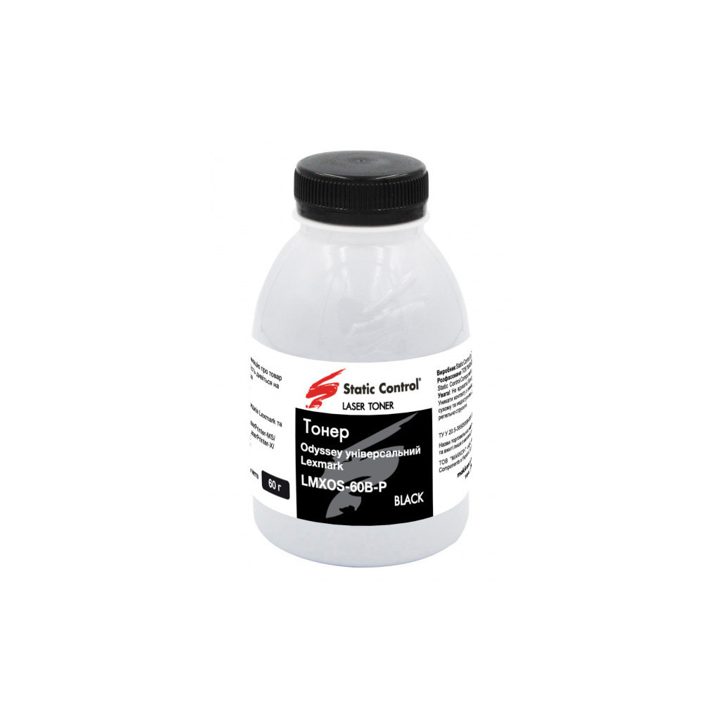 Тонер Static Control Lexmark Universal, Odyssey, 60г, фасування (LMXOS-60B-P) - зображення 1