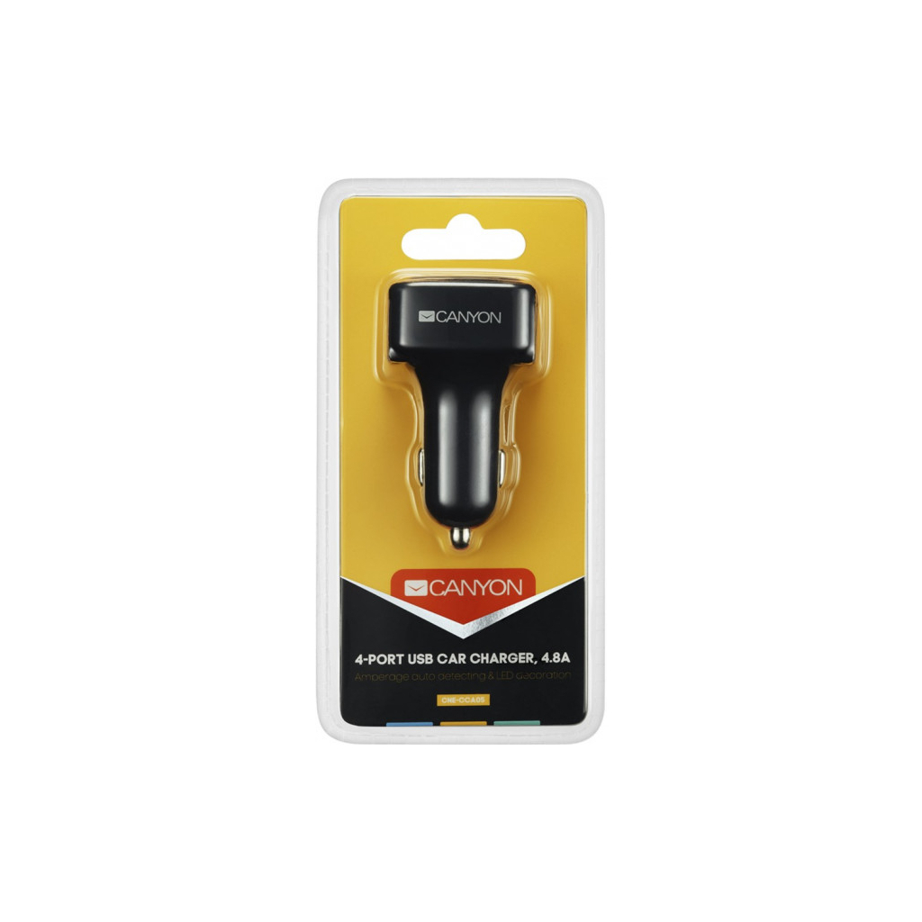 Зарядний пристрій Canyon Universal 4xUSB car adapter (CNE-CCA05B) - зображення 4