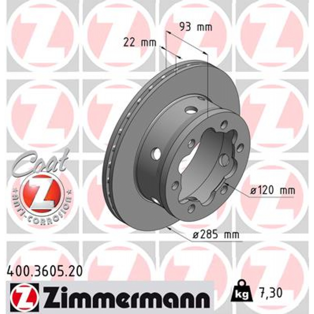 Гальмівний диск ZIMMERMANN 400.3605.20 - зображення 1