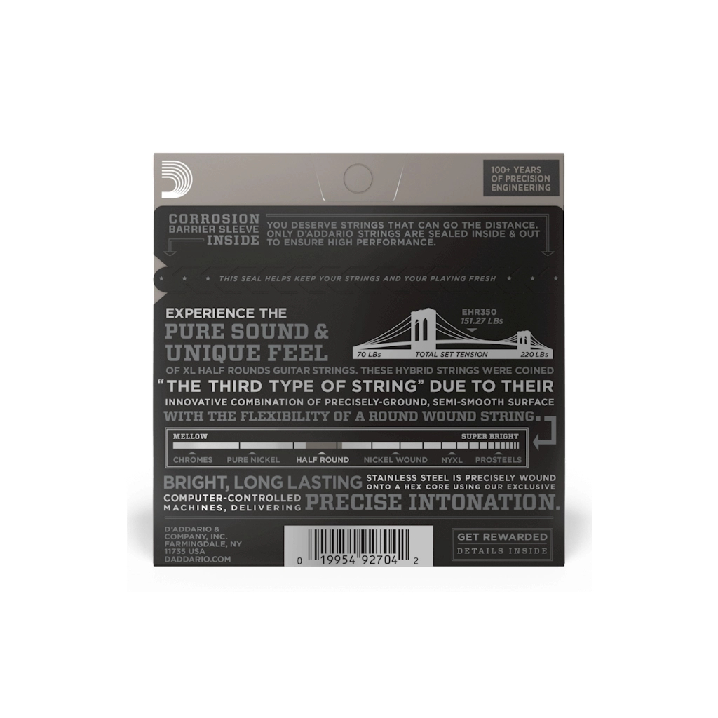 Струни для гітари D'Addario XL Half Rounds Jazz Light (12-52) (EHR350) - зображення 3
